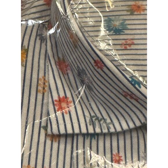 NWT Medium Johnnie O Top Shelf Short Sleeve Striped Shirt Flowers Floral May - Picture 7 of 9